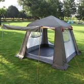 Spacious Family Dome Tent – High Ceiling, Airy Porch, 4-5 Person Camping Shelter for All Seasons, Waterproof & Windproof